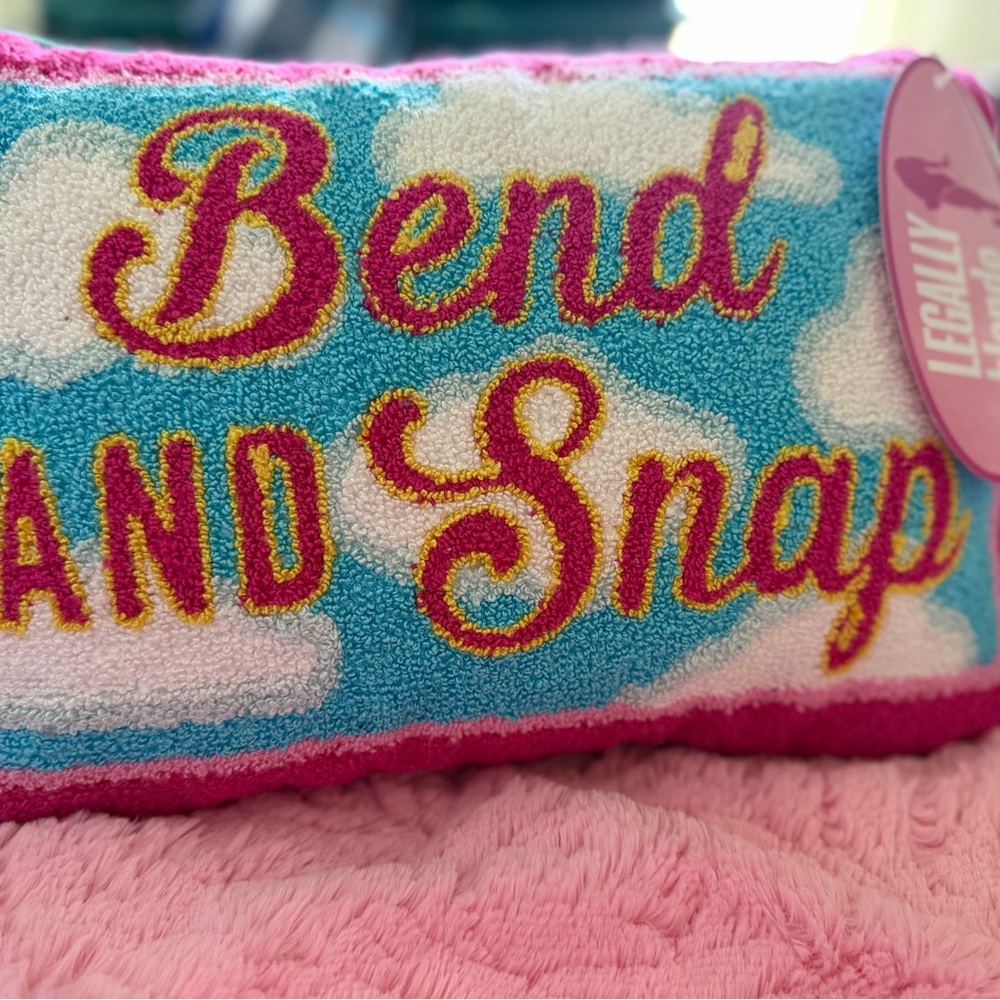 Bend and Snap Embroidered Pillow  NWT GET IT BEFORE IT’S GONE!